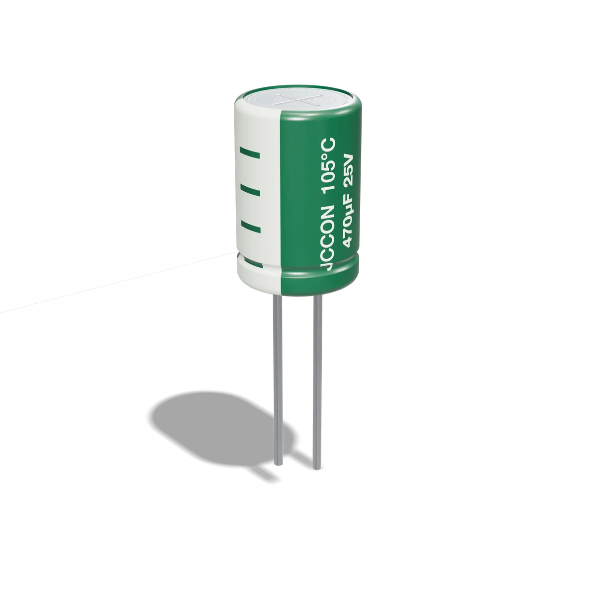 خازن الکترولیتی 470µF 25V JCCON سبز